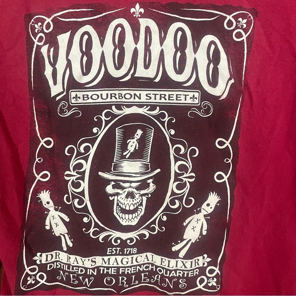 Voodoo New Orleans Red Long Sleeve Graphic Tee - Picture 4 of 5